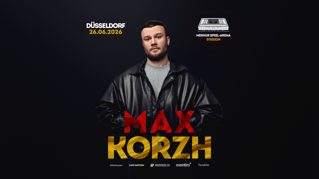 Афиша концерта Макса Коржа в Дюссельдорфе 26 июня 2026
